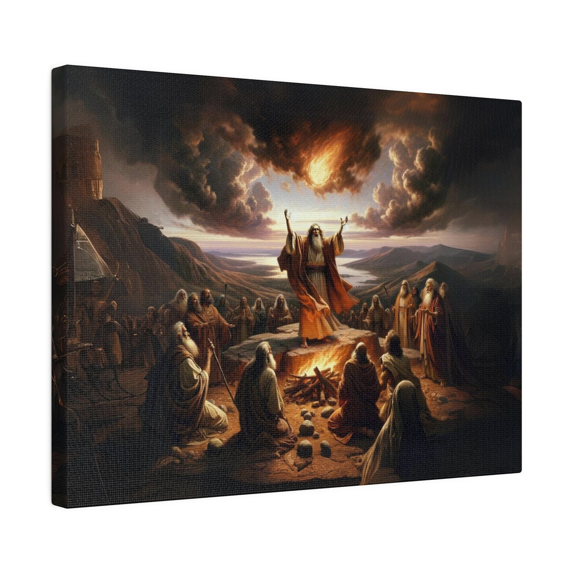 Prophet Elijah At Mount Carmel Matte Print Christian Artwork From Bible Stories Fast Shipping