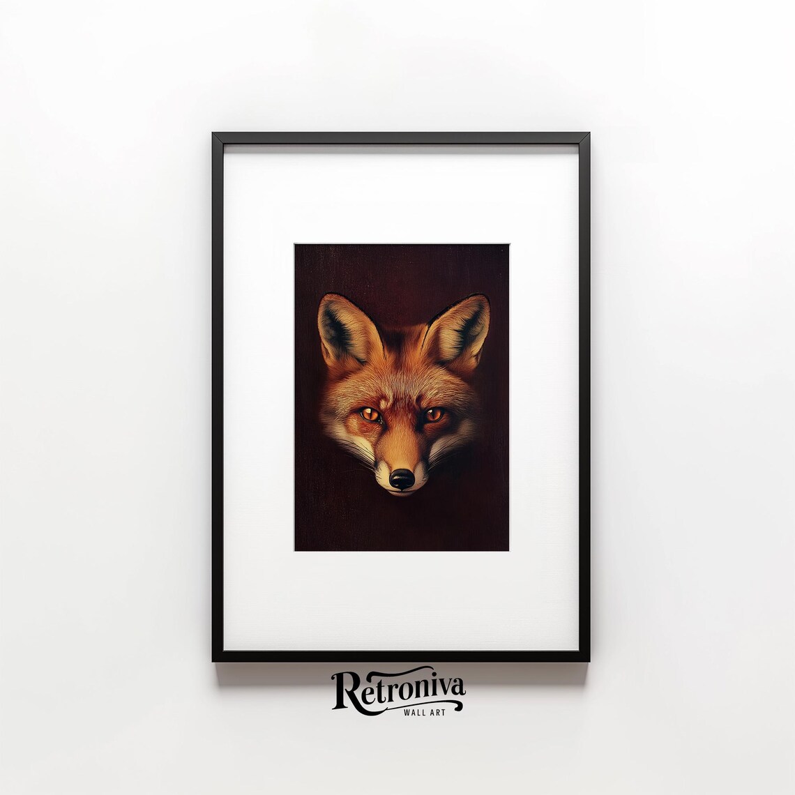 Moody Red Fox Portrait Against A Dark Background Oil Painting Poster - Image 6