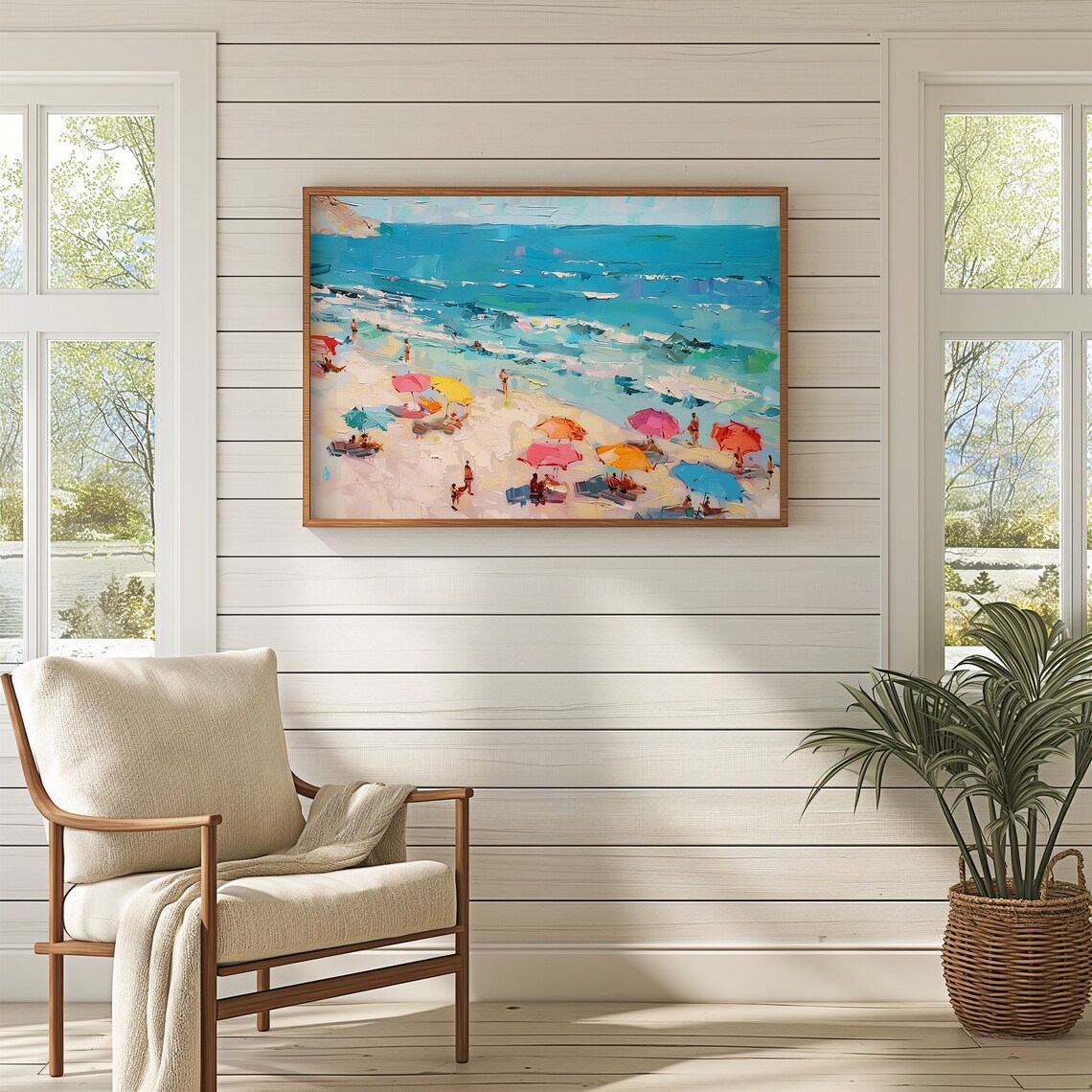 Summer Beach Oil Painting Coastal Art Print - Image 3