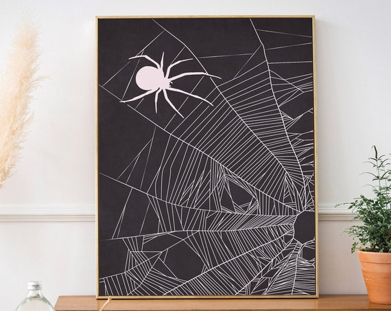 Halloween Wall Art Horror Art Print Moody Wall Art Halloween Print Halloween Decoration Spider Poster Spooky Halloween Poster