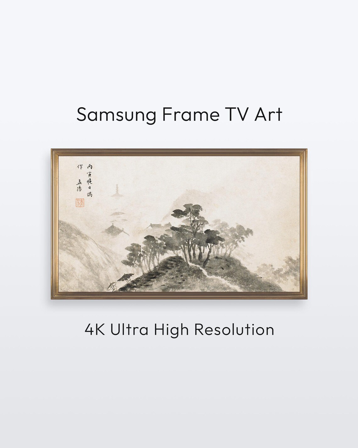 Samsung Frame Tv Art Minimalist Chinese Landscape 4k Print