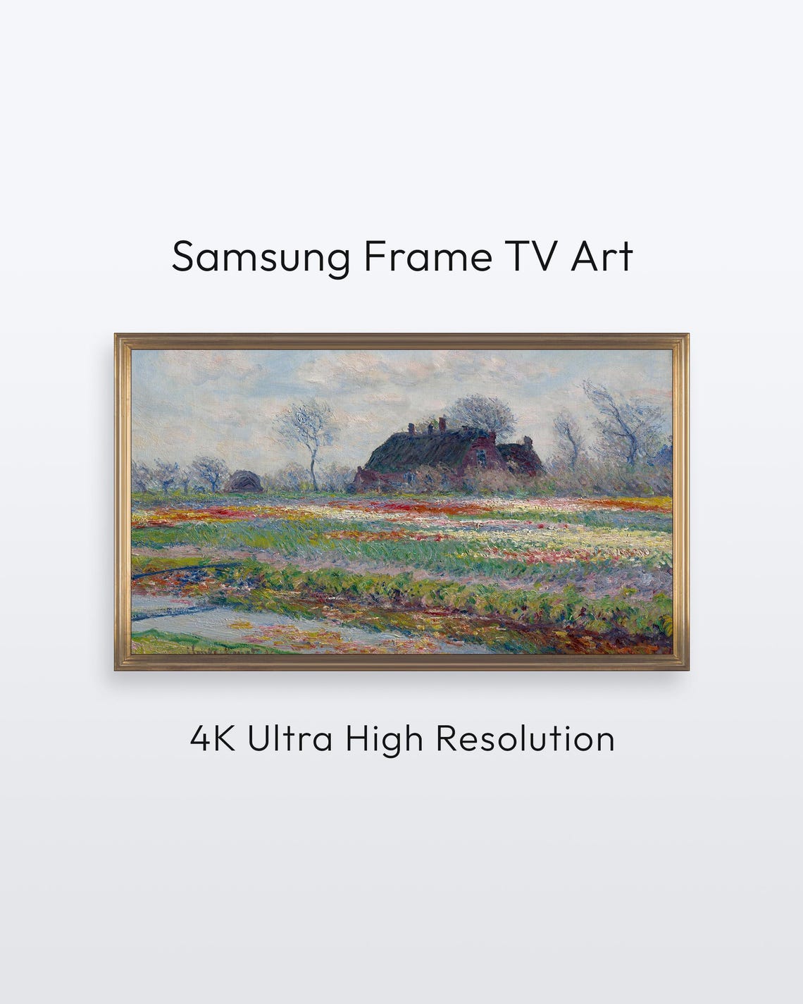 Monet Tulip Fields Samsung Frame Tv Art Famous Painting 4k Print