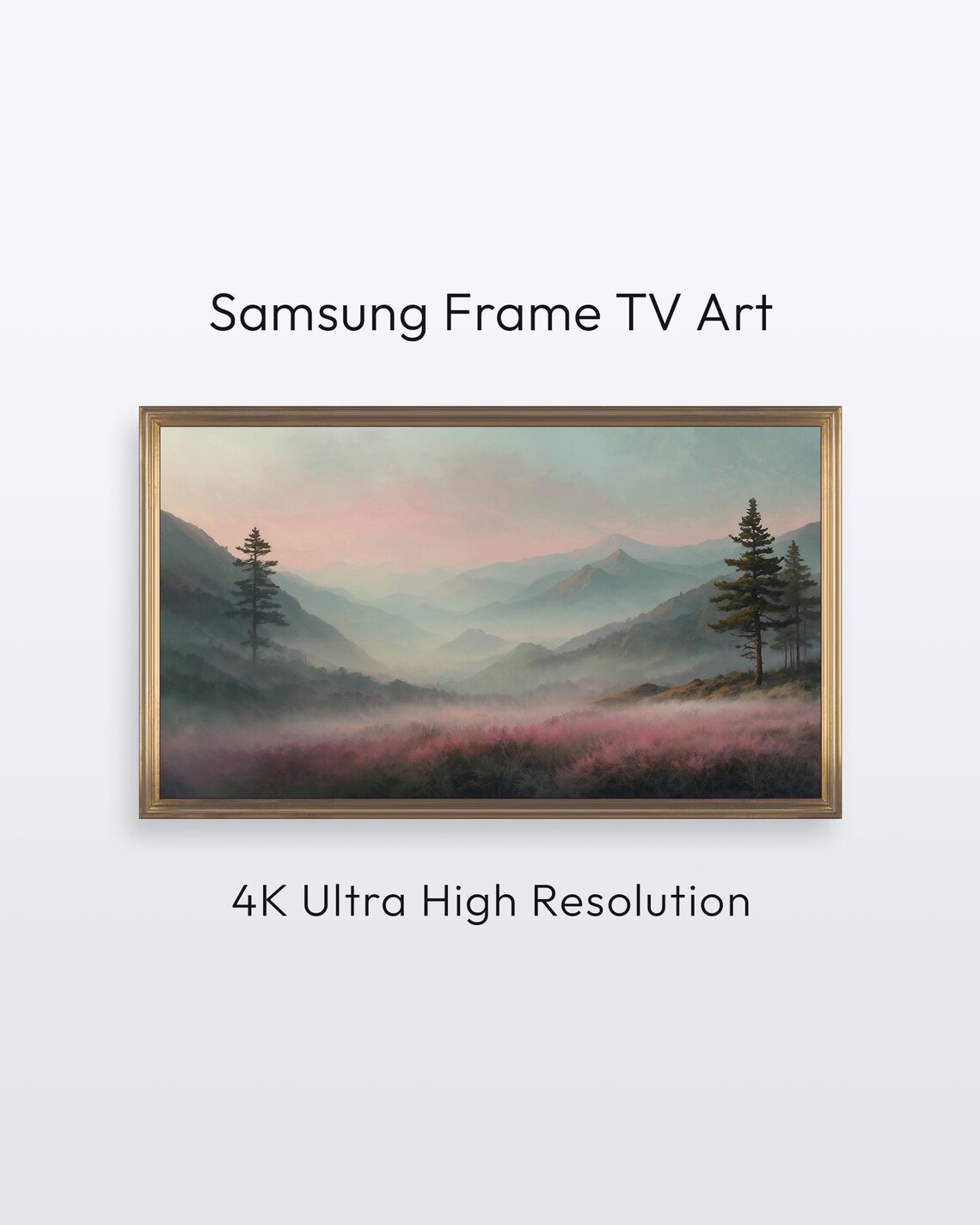 Samsung Frame Tv Art Lavender Fields Minimalist Serene Landscape 4k Print