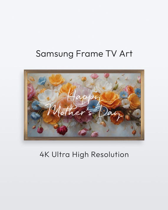 Happy Mothers Day Samsung Frame Tv Floral Art Greeting 4k Print