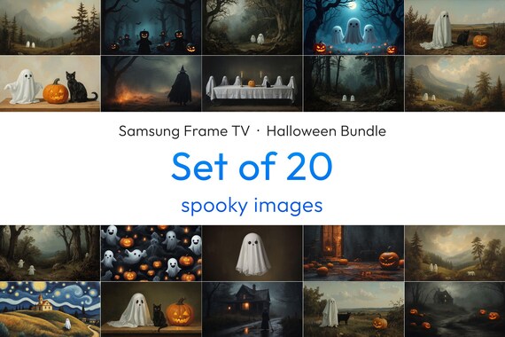 Halloween Spooky Ghosts Pumpkins Set of 20 Frame TV Art Bundle Poster