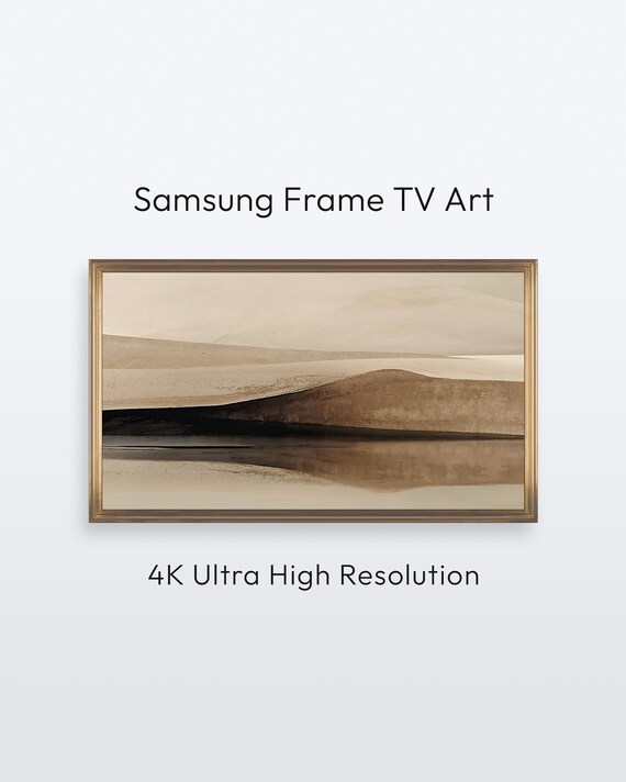 Abstract Beige Sand Dunes Minimalist Desert Landscape TV Art Poster