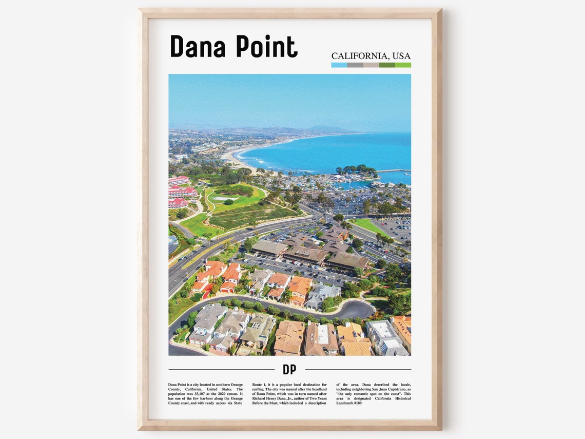 Dana Point Print Dana Point Poster Dana Point Wall Art Oil Painting Poster Colorful City Print City Artwork Travel Artwork Travel Art
