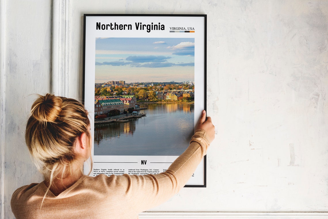 Northern Virginia Print Northern Virginia Poster Northern Virginia Wall Art Oil Painting Poster City Artwork Travel Artwork Travel Art - Image 2