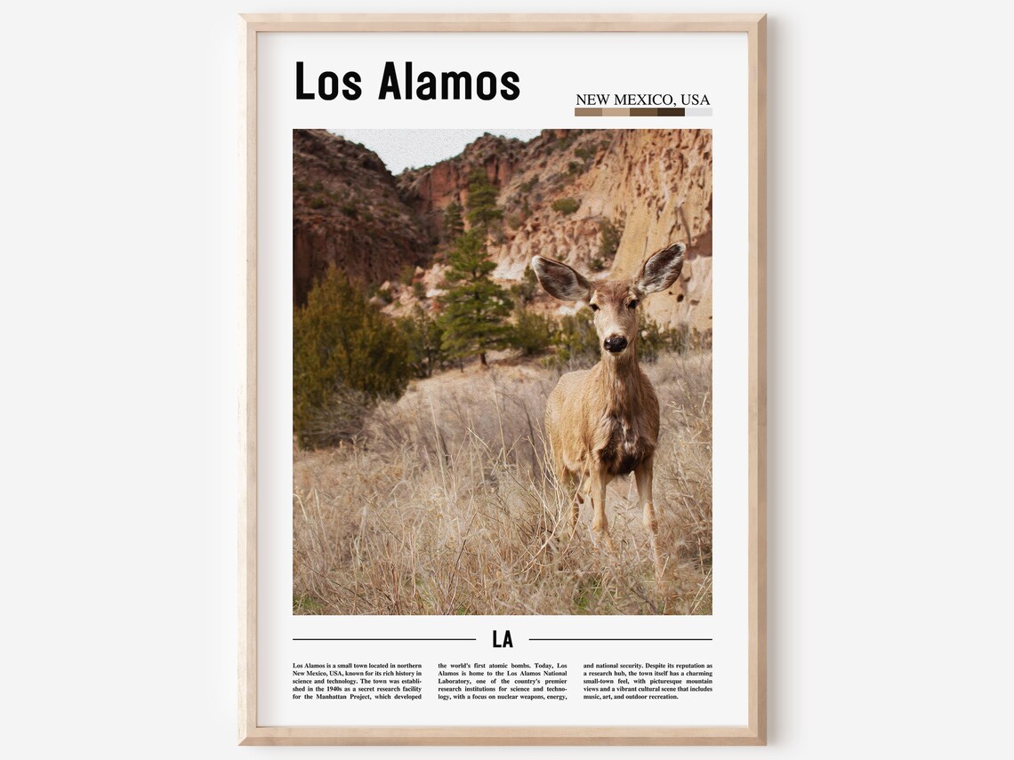 Los Alamos New Mexico Mule Deer Canyon Wildlife Travel Poster