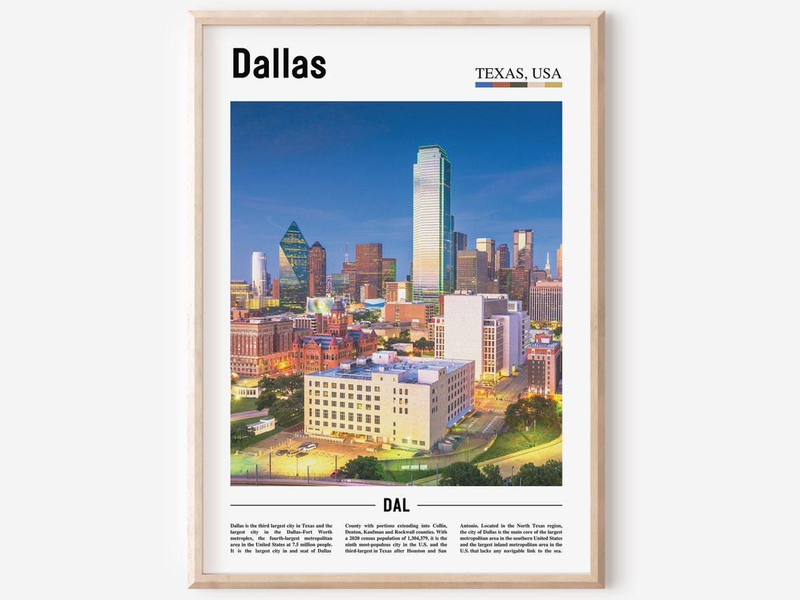 Dallas Print Dallas Poster Dallas Wall Art United States Photo United States Poster United States Print Travel Poster