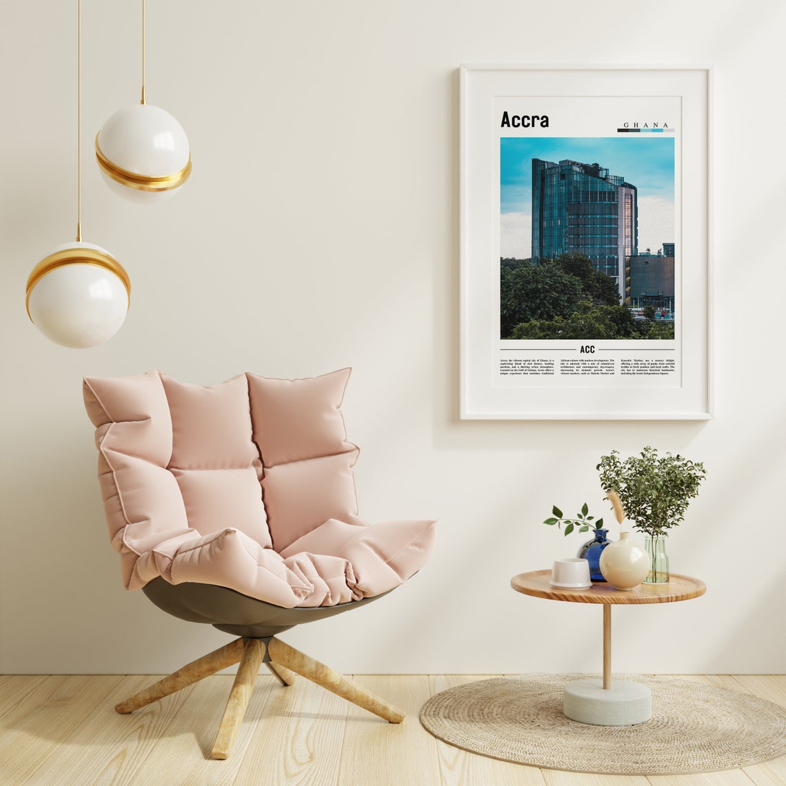 Accra Ghana Downtown Modern Glass Tower Skyline Travel Poster - Image 3
