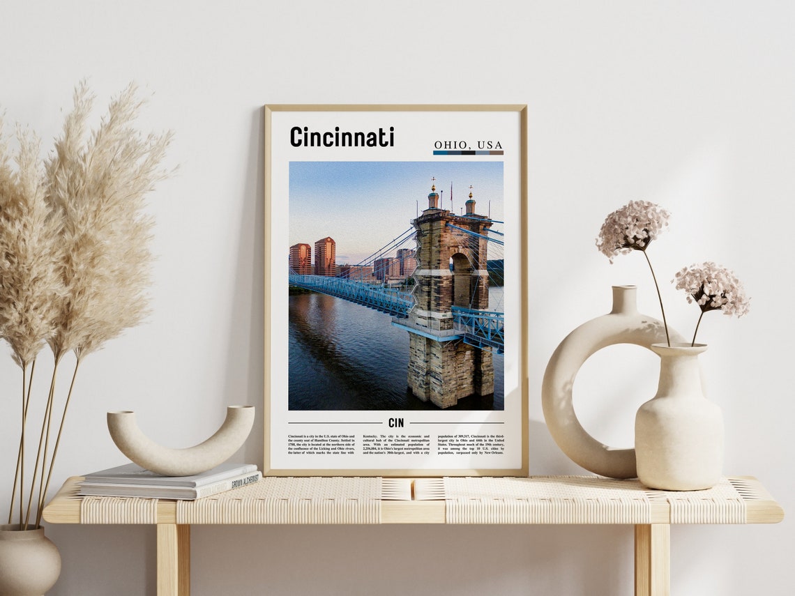 Cincinnati Print Cincinnati Poster Cincinnati Wall Art United States Photo United States Poster United States Print Travel Poster - Image 3