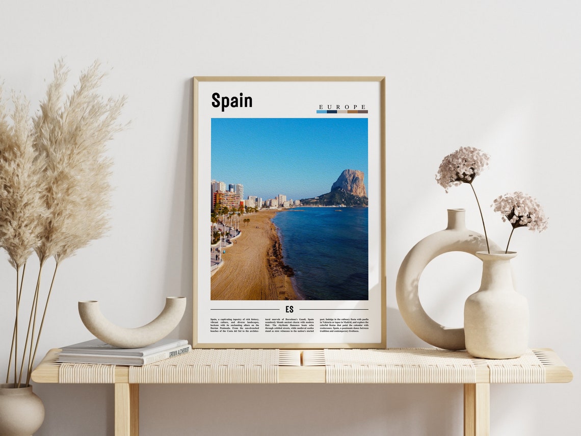 Spain Mediterranean Beach Limestone Headland Travel Photo Poster - Image 3