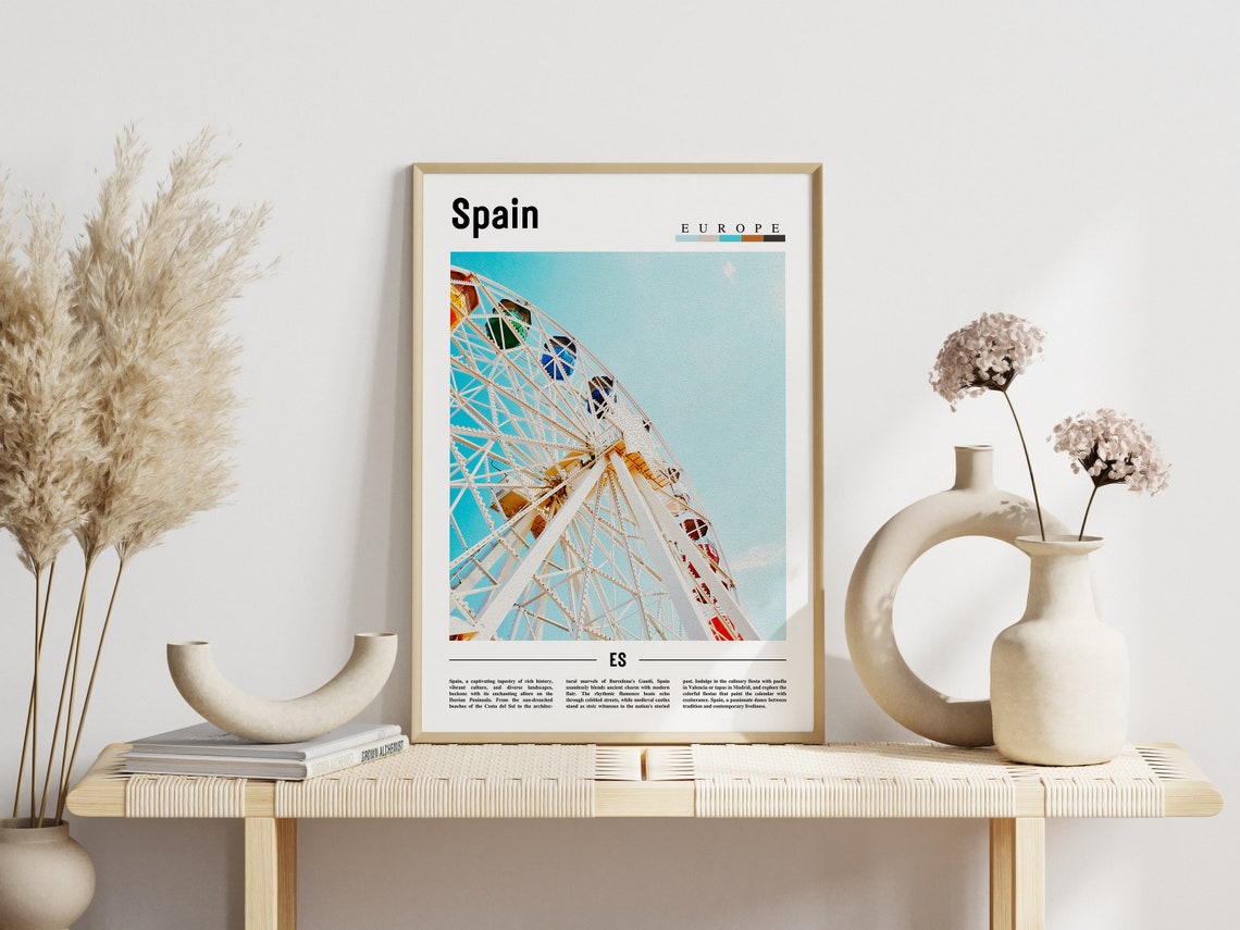 Spain Ferris Wheel Amusement Travel Europe Fairground Wall Art - Image 3