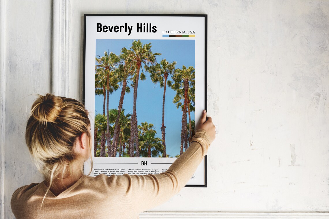 Beverly Hills Palm Trees Photo California USA Minimalist Travel Poster - Image 2