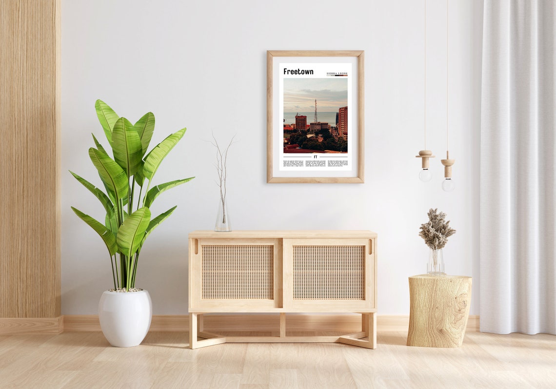 Freetown Poster Freetown Print Freetown Wall Art Minimal Travel Print Travel Destination Oil Painting Poster - Image 2