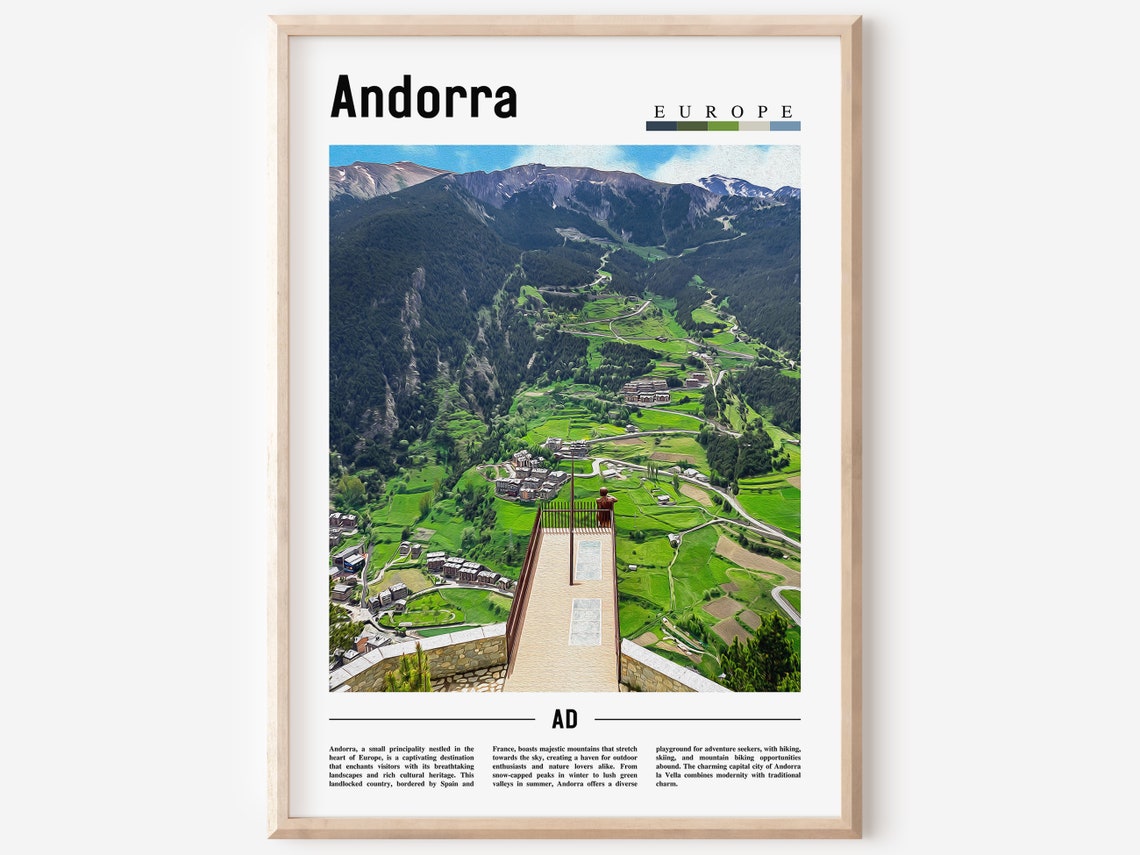Andorra Poster Andorra Print Andorra Wall Art Europe Photo Europe Poster Europe Print Travel Poster