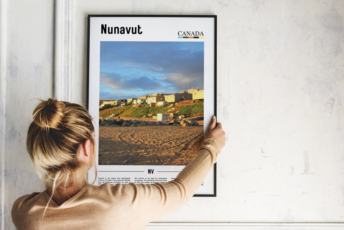 Nunavut Print Nunavut Poster Nunavut Wall Art Oil Painting Poster Colorful City Print City Artwork Travel Artwork Travel Wall Art - Image 2