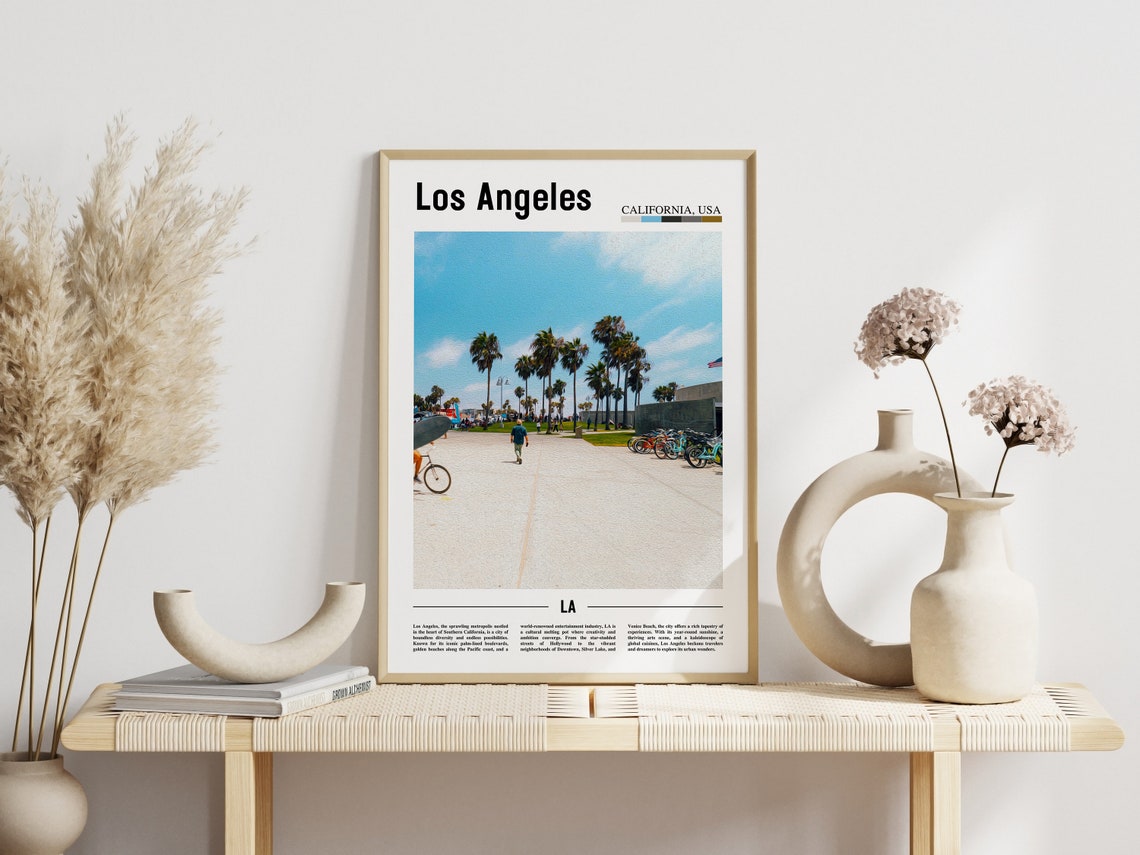 Los Angeles Venice Beach Boardwalk Palm Trees Bicycles Photo Poster - Image 3