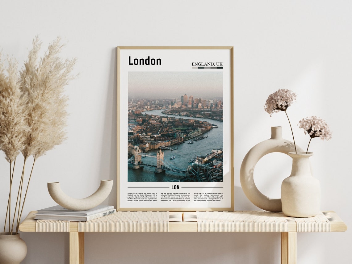 London Poster London Print London Wall Art Minimal Travel Print Minimal City Poster Travel Destination Oil Painting Poster - Image 3