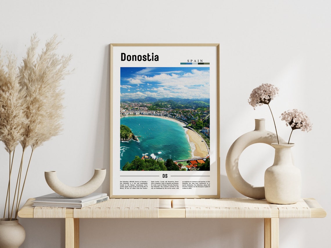 Donostia San Sebastian La Concha Bay Beach Spain Travel Poster - Image 3
