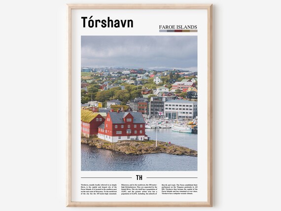 Torshavn Faroe Islands Nordic Harbor Red Houses Photo Poster