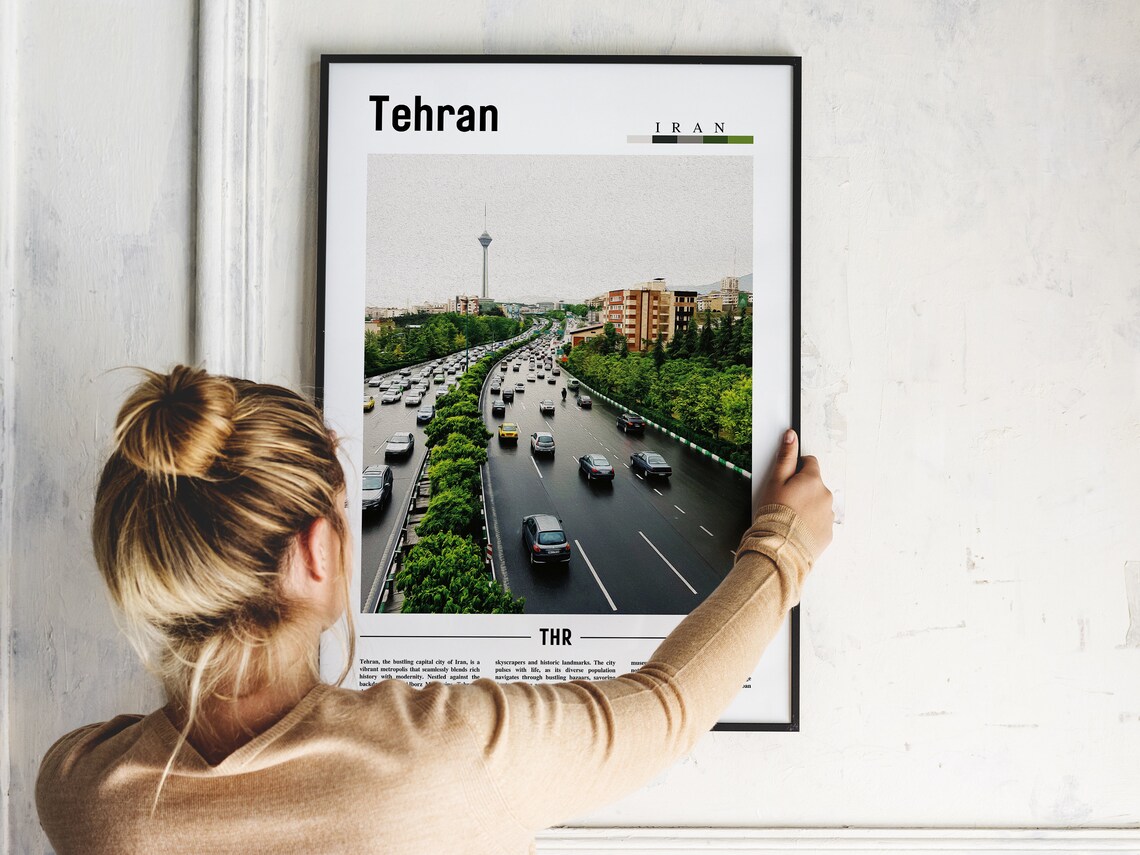 Tehran Iran Milad Tower City Highway Urban View Travel Poster - Image 2