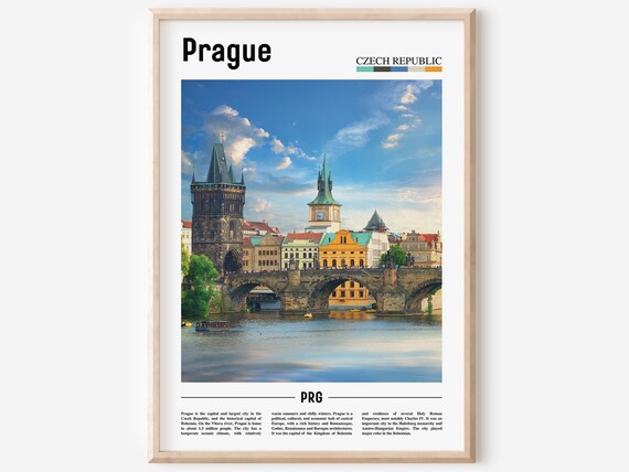 Prague Czech Republic Charles Bridge Old Town River View Poster