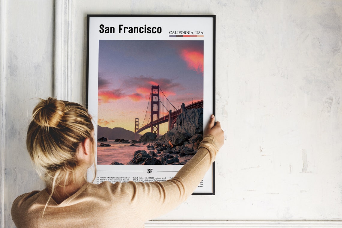 San Francisco California Golden Gate Sunset Travel Photo Poster - Image 2