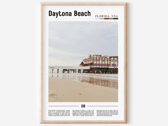 Daytona Beach Florida Beach Pier Oceanfront Minimalist Travel Poster