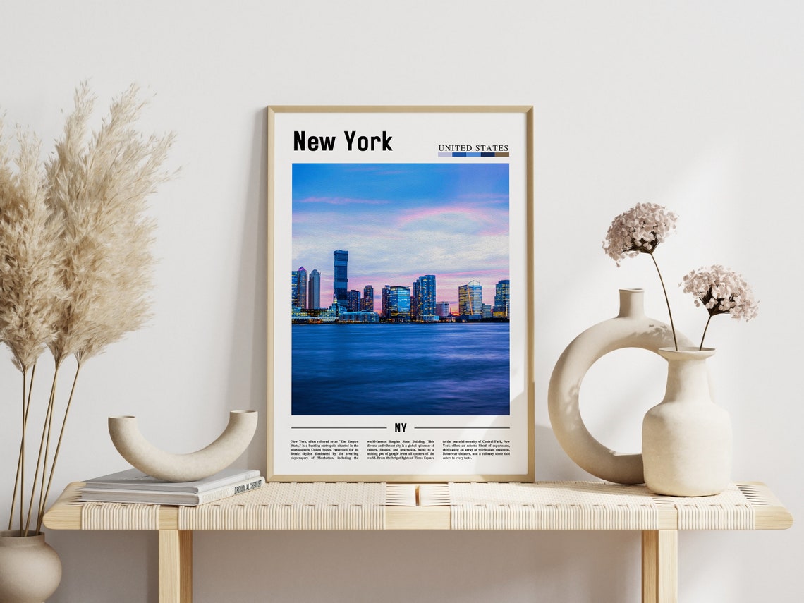 New York City Skyline at Dusk Across the Hudson River Poster - Image 3