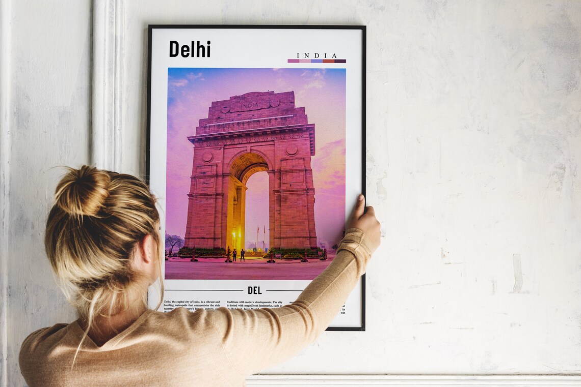 Delhi India Gate Sunset Monument Capital City Landmark Poster - Image 2