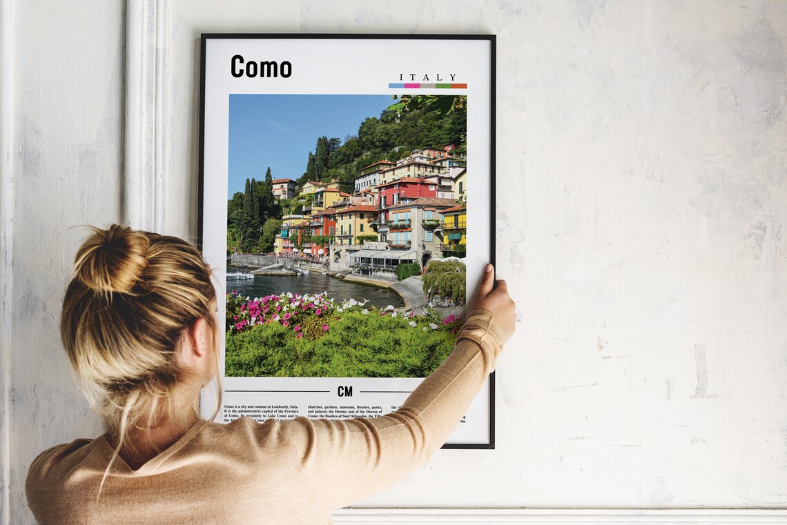 Como Italy Lake Como Colorful Village Travel Photo Art Poster - Image 2