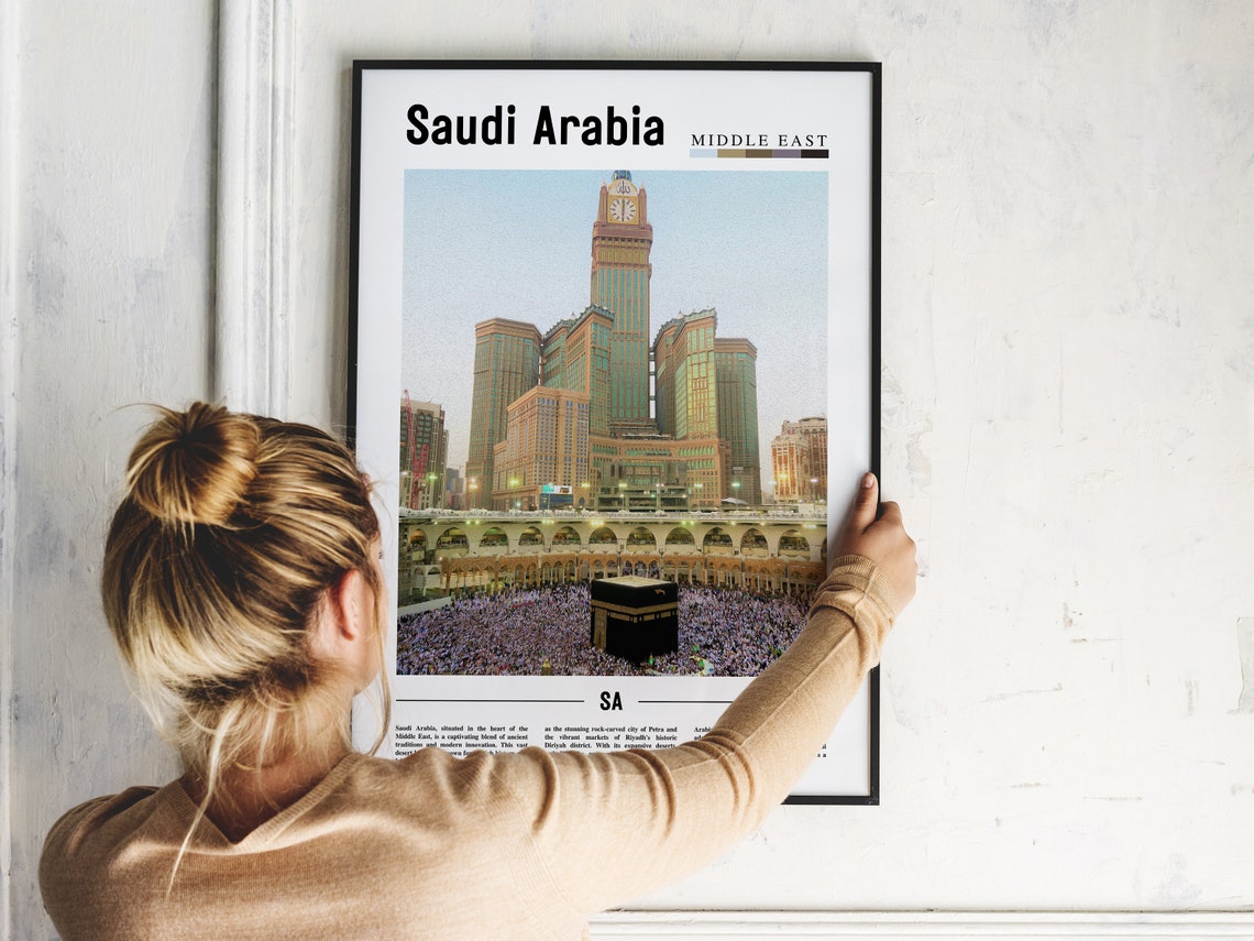 Saudi Arabia Mecca Kaaba Clock Tower Middle East Travel Poster - Image 2