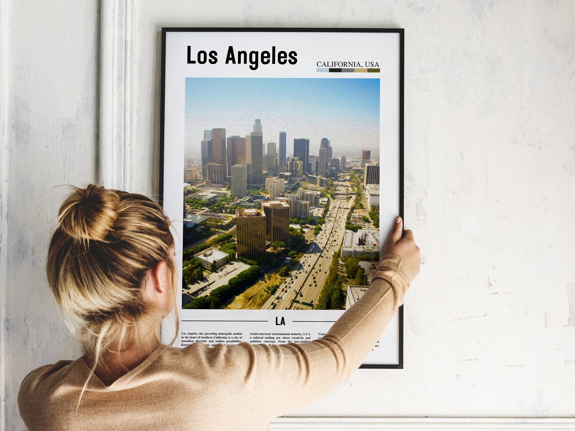 Los Angeles California USA Downtown Skyline Aerial Photo Poster - Image 2