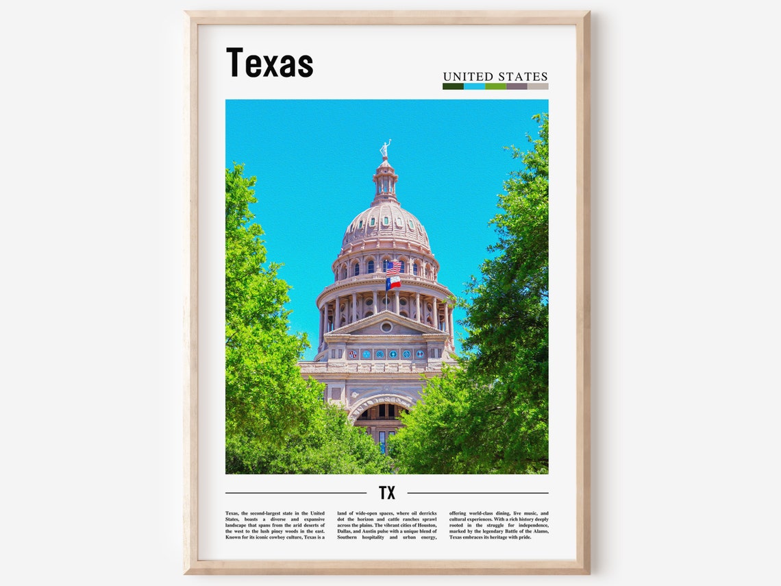 Texas State Capitol Dome Austin Landmark Travel Photo Poster