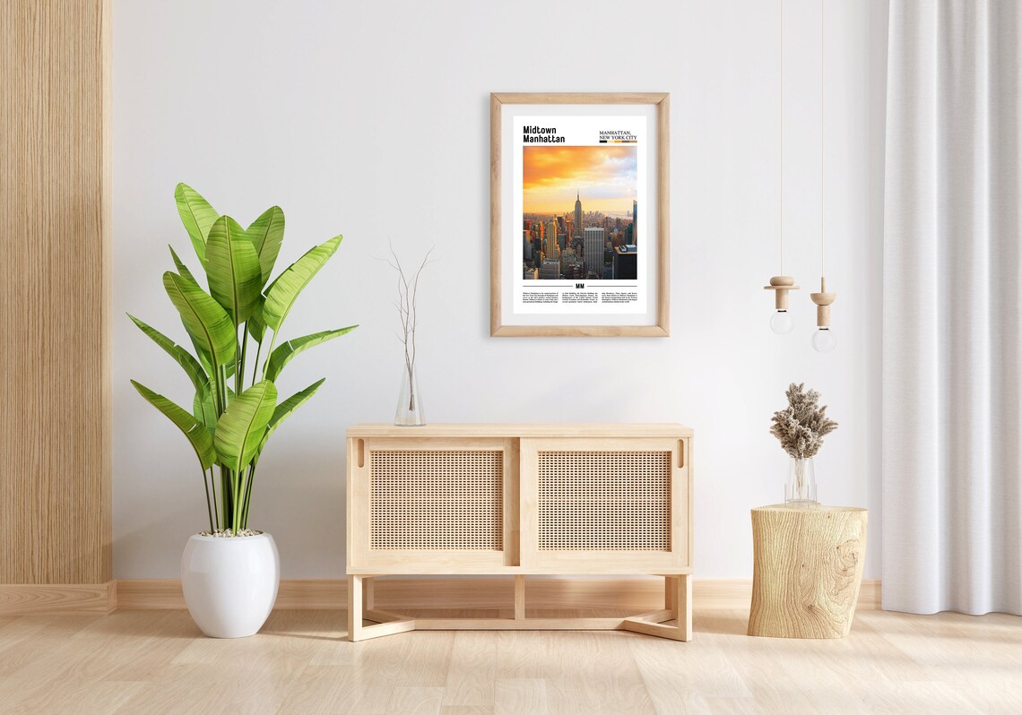 Midtown Manhattan Sunset Skyline Empire State Building Travel Poster - Image 3