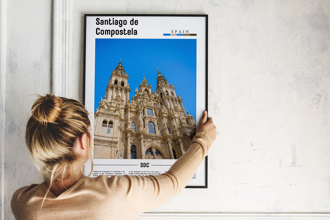 Santiago de Compostela Spain Cathedral Baroque Travel Poster - Image 2
