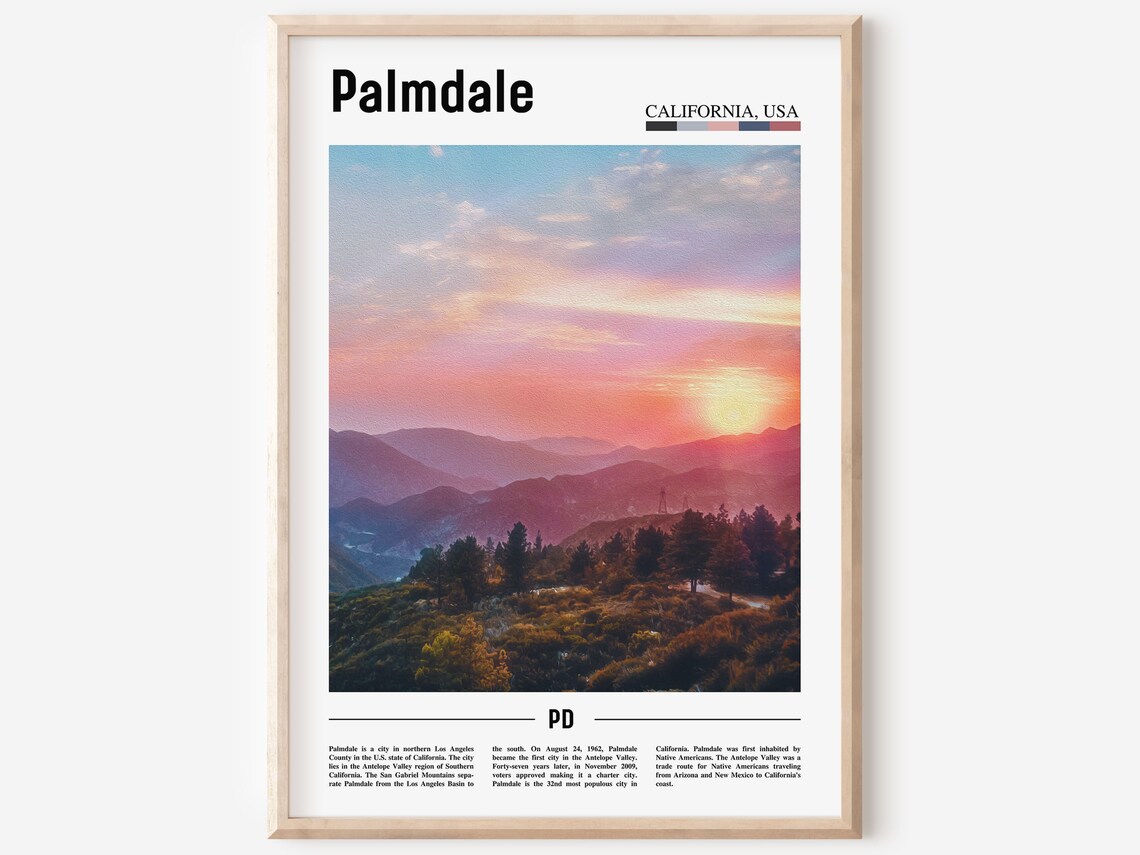 Palmdale California USA Desert Sunset Mountain Landscape Poster