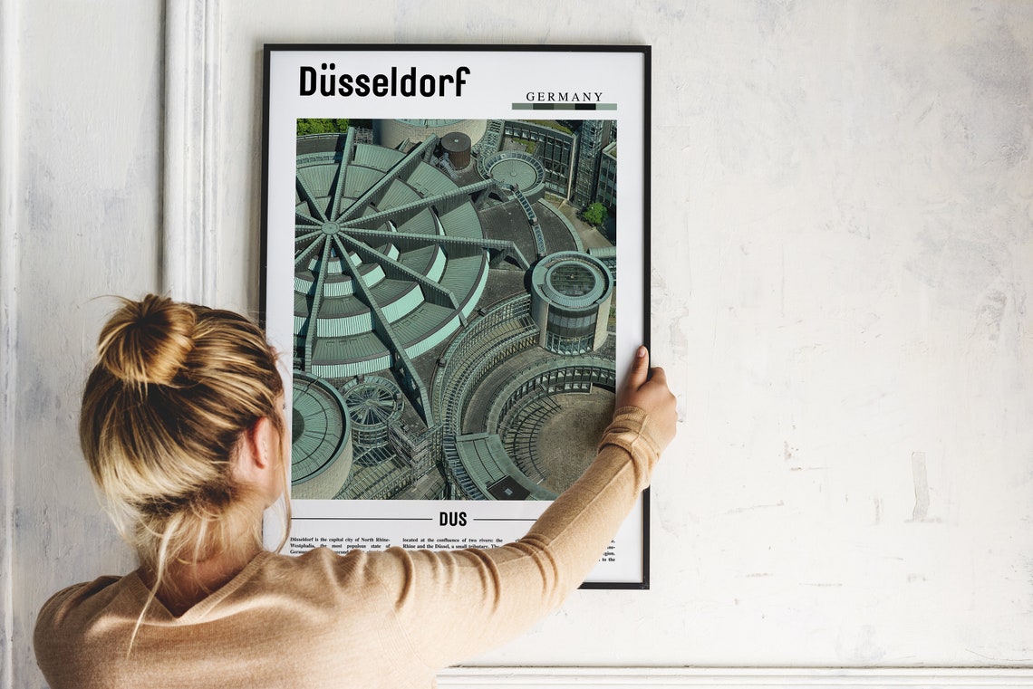 Dusseldorf Germany Circular Rooftops Aerial Modern Architecture Poster - Image 2