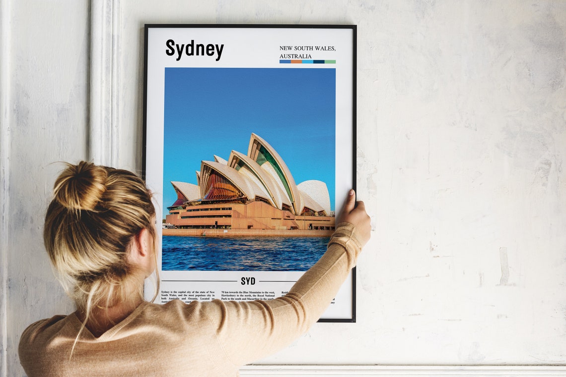 Sydney Print Sydney Poster Sydney Wall Art Oil Painting Poster Colorful City Print City Artwork Travel Artwork Travel Wall Art - Image 2