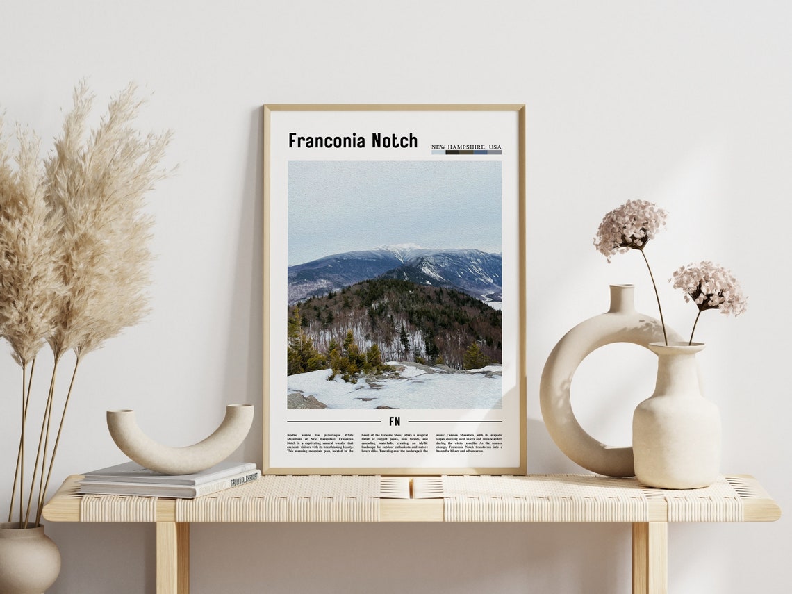 Franconia Notch New Hampshire Snowy Mountain Winter Photo Poster - Image 3