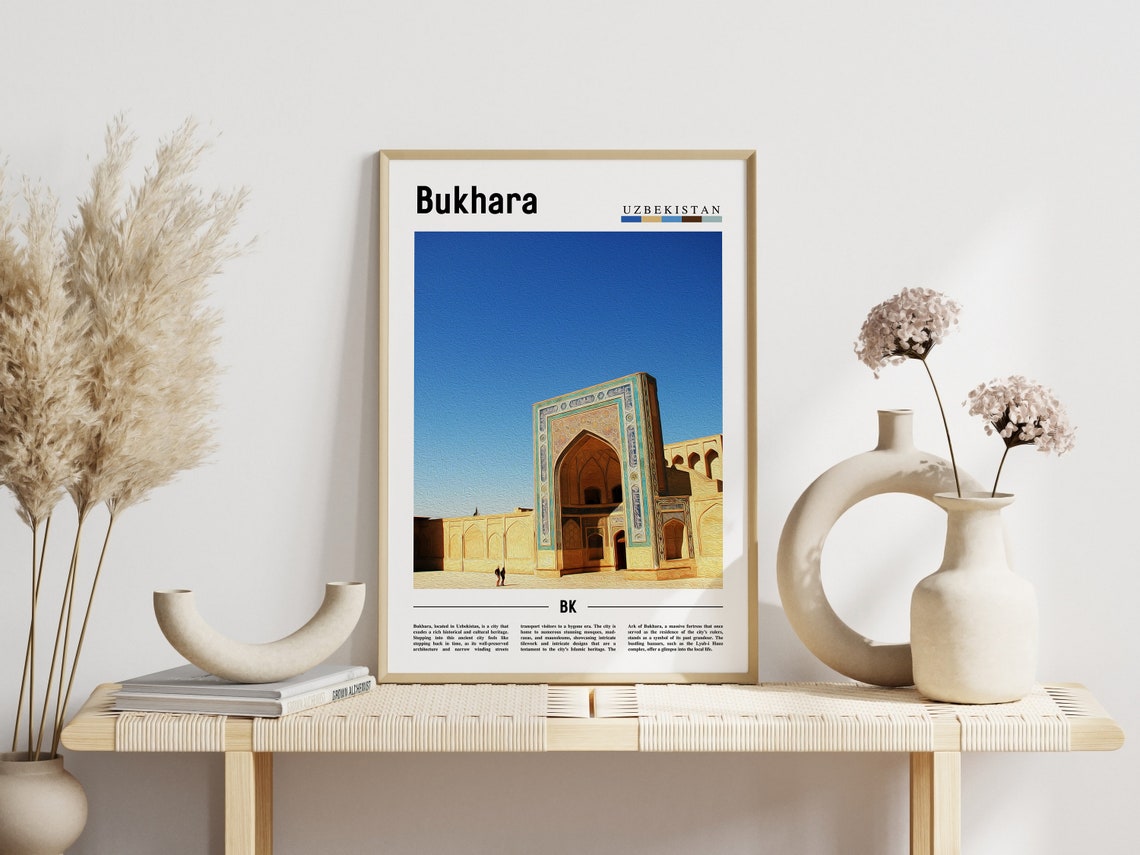 Bukhara Uzbekistan Historic Mosque Architecture Travel Poster Art - Image 3