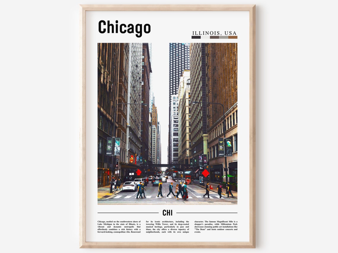Chicago Print Chicago Poster Chicago Wall Art United States Photo United States Poster United States Print