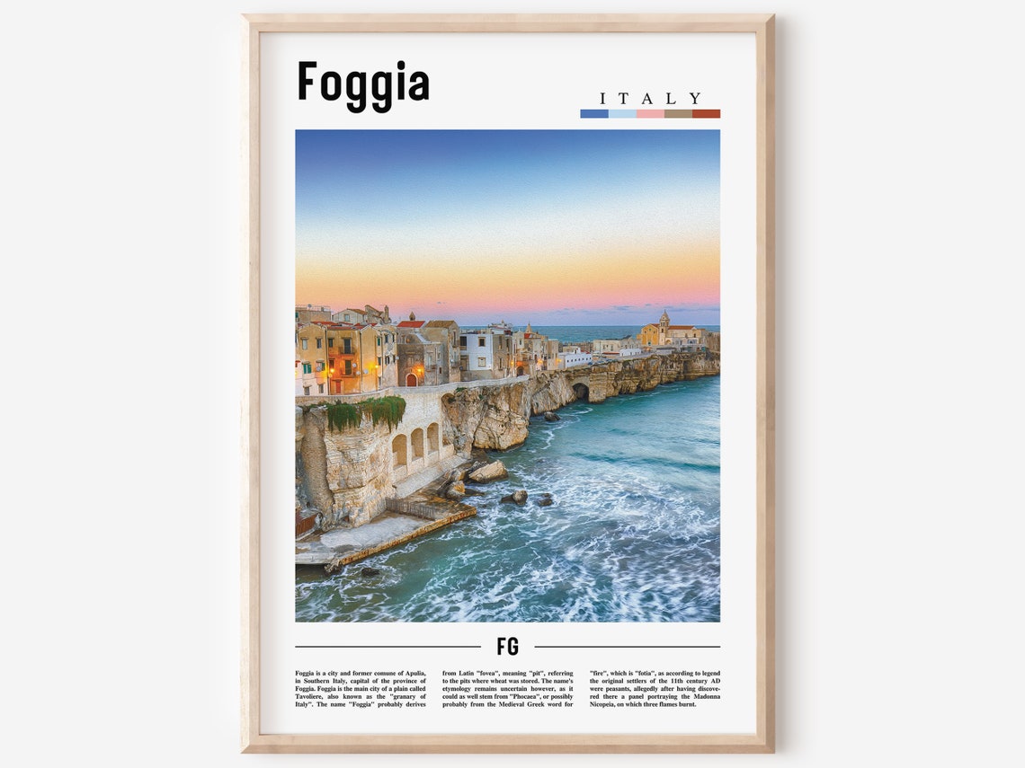 Foggia Print Foggia Poster Foggia Wall Art Italy Poster Italy Print Italy Wall Art Minimal Travel Poster