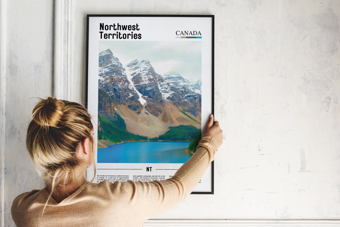 Northwest Territories Canada Alpine Lake Mountain Travel Poster - Image 2