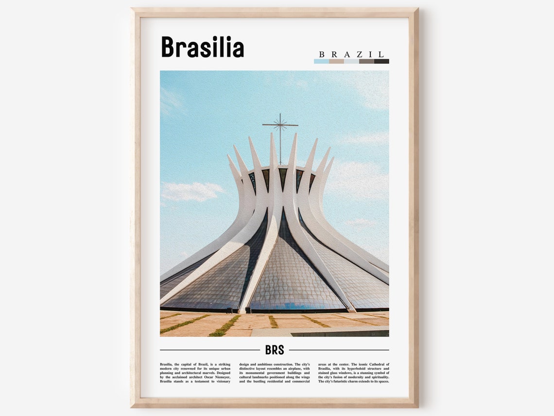 Brasilia Poster Brasilia Print Brasilia Wall Art South America Poster South America Print Travel Poster