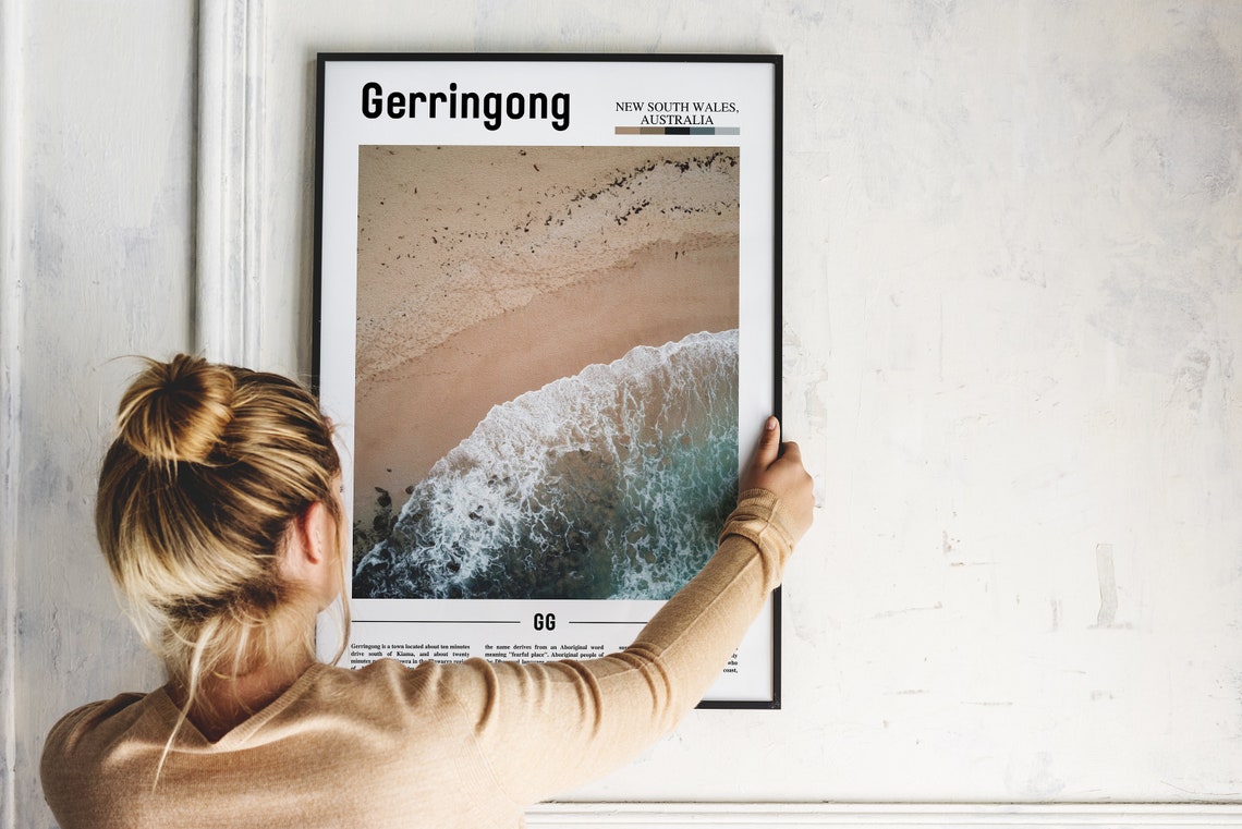 Gerringong Print Gerringong Poster Gerringong Wall Art Minimal Travel Print Minimal City Poster Travel Destination Oil Painting Poster - Image 2