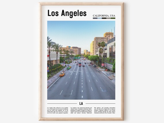 Los Angeles California USA Palm Boulevard Downtown Travel Poster