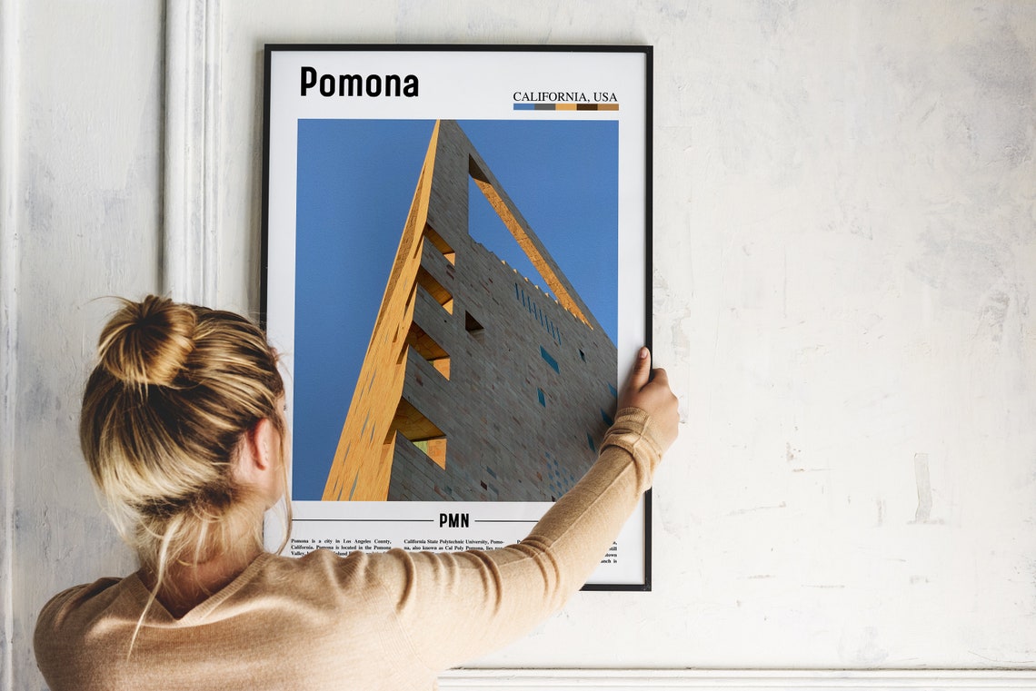 Pomona Print Pomona Poster Pomona Wall Art Minimal Travel Print Minimal City Poster Travel Destination City Print Oil Painting Poster - Image 2